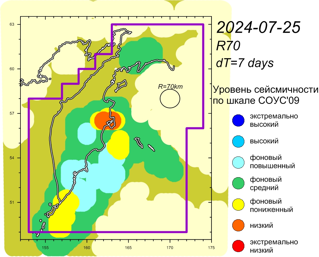 Cейсмическая  и вулканическая обстановка в Камчатском крае по состоянию на 26 июля 2024 г.
