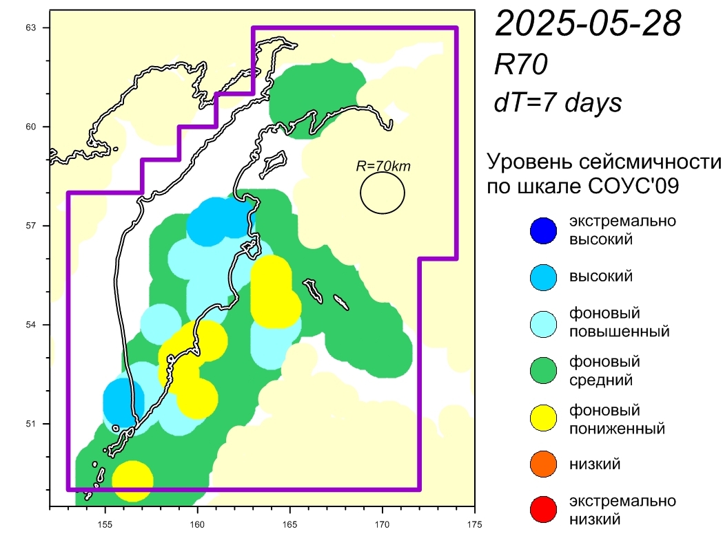 Cейсмическая обстановка в Камчатском крае по состоянию на 30 мая 2025 г.